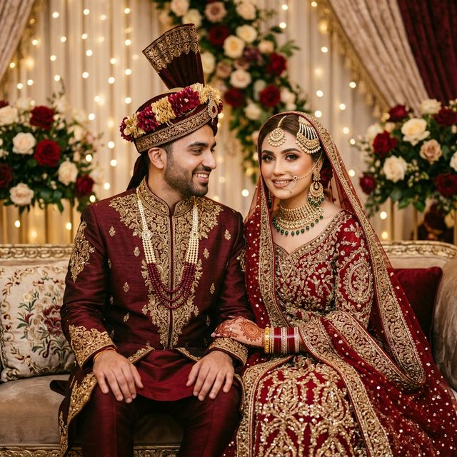 Pakistani dulha dulhan wedding couple